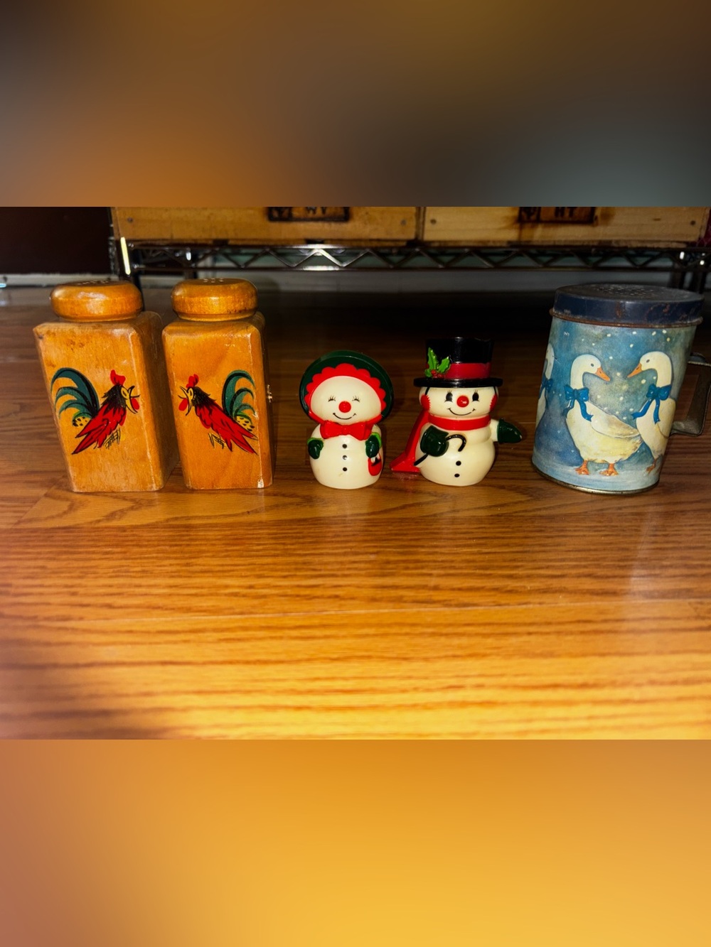 Festive Ceramic Snowman Salt & Pepper Shaker Set - Red & Green